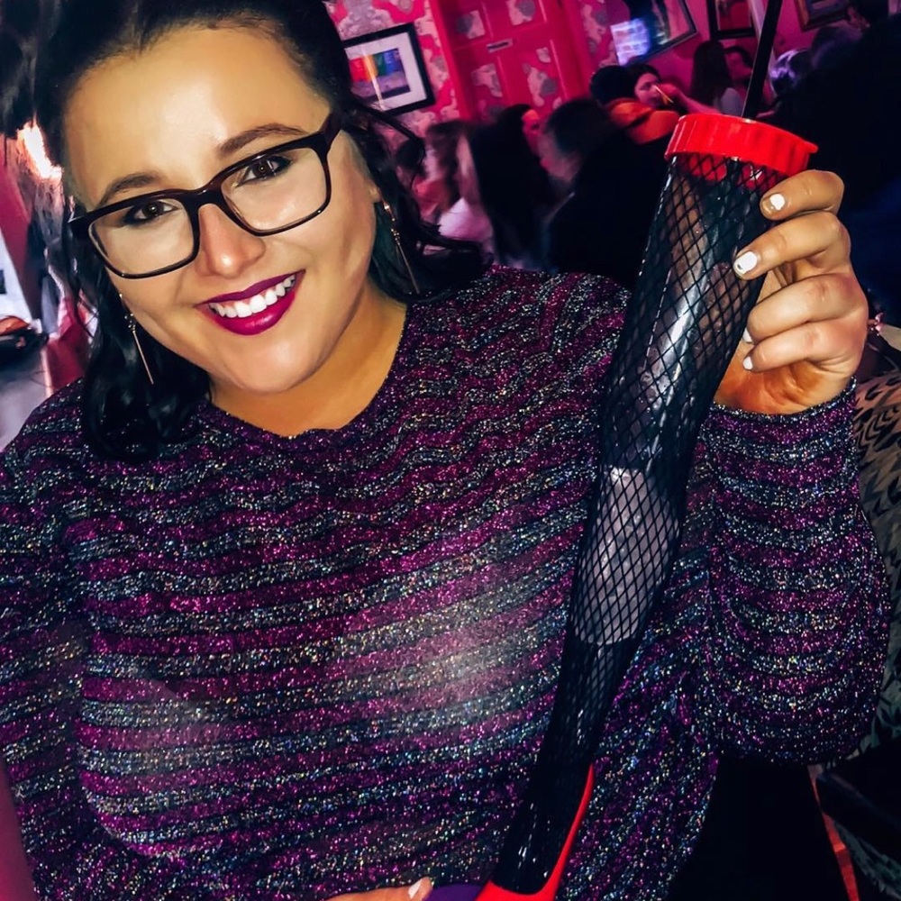 Plus/curve sparkle pink and silver top